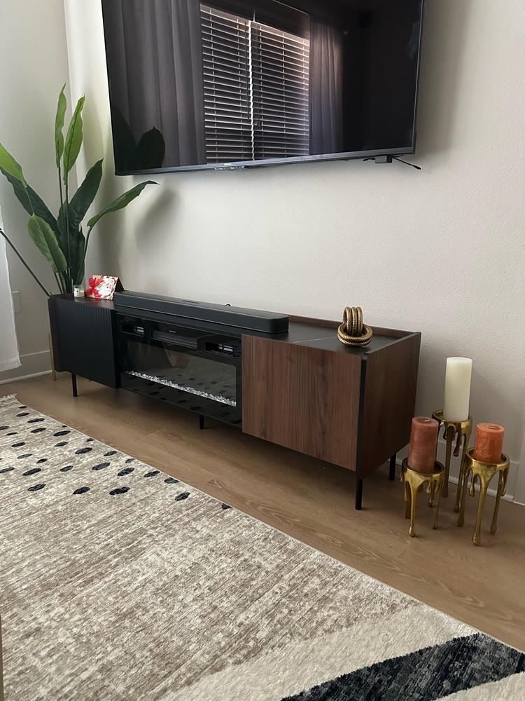 Brandy 180 BL-EF Fireplace TV Stand - Customer Photo From Justin Johnson