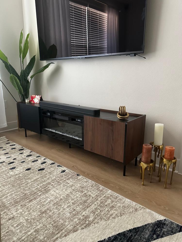Brandy 180 BL-EF Fireplace TV Stand - Customer Photo From Justin Johnson