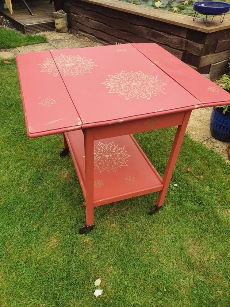 Rohan Mandala Indian Motif Stencil - Customer Photo From Kay Lloyd