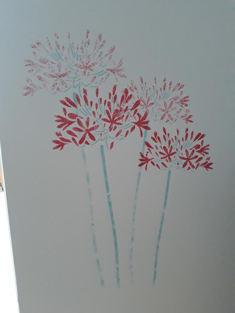 Agapanthus Wall Stencil for Home Decor Projects - Customer Photo From Sheena P.