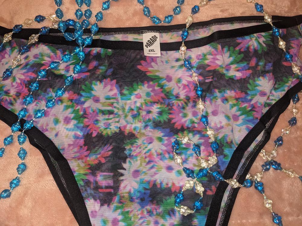 High Cut Thong | Silky Mesh (Technobloom) - Customer Photo From Amanda Bryson