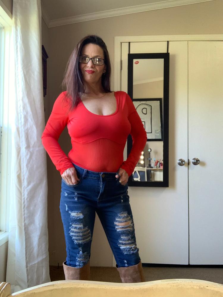 Dream Sleek Contrast Bodysuit | Ultra-Soft Re:Play (Balloon) - Customer Photo From Stephanie Bond