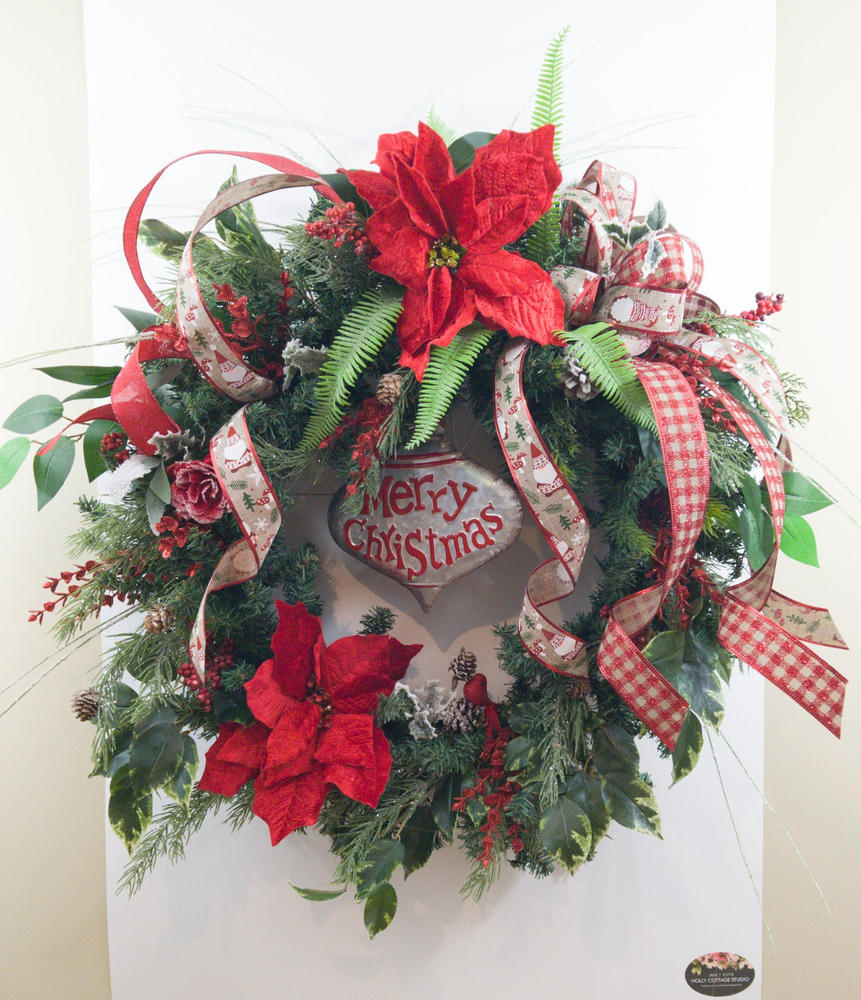 Merry Christmas - Glittering Door Wreath - Customer Photo From Carolyn DOrazio