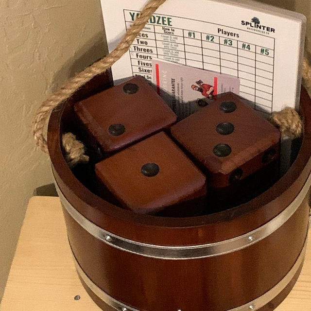 Yardzee & Farkle Giant Dice with Wooden Bucket (20+ Games Included) - Customer Photo From weber