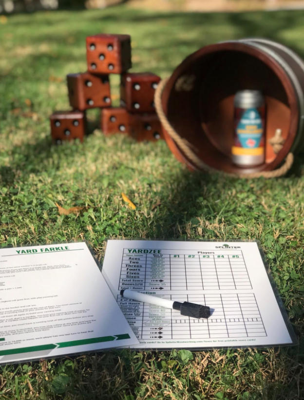 YARDZEE & FARKLE GIANT DICE WITH WOODEN BUCKET (20+ GAMES INCLUDED) - Customer Photo From Jackie P