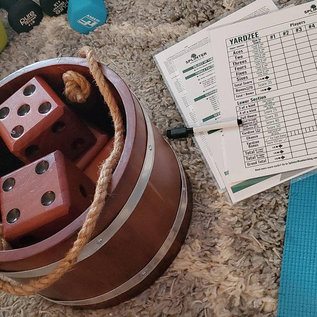 Yardzee & Farkle Giant Dice with Wooden Bucket (20+ Games Included) - Customer Photo From Kaitlyn