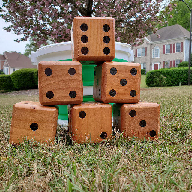 Yardzee & Farkle Giant Dice with Collapsible Bucket (20+ Games Included) - Customer Photo From Callie R