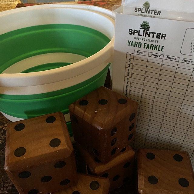 Yardzee & Farkle Giant Dice with Collapsible Bucket (20+ Games Included) - Customer Photo From Carol Hughes