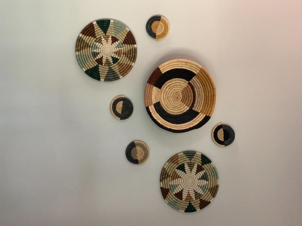 Opal Gray + Mustard Raffia Coasters, Set of 4 - Customer Photo From Vanessa Lopes-Berkas