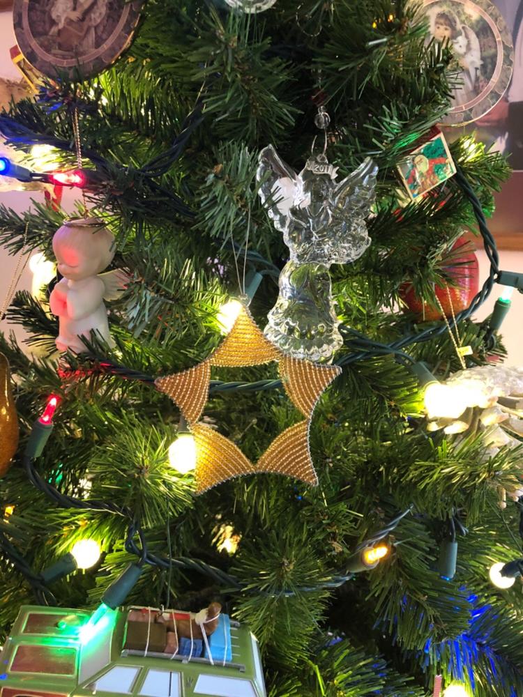 Gold Beaded Star Ornament - Customer Photo From Lynn Van Patten