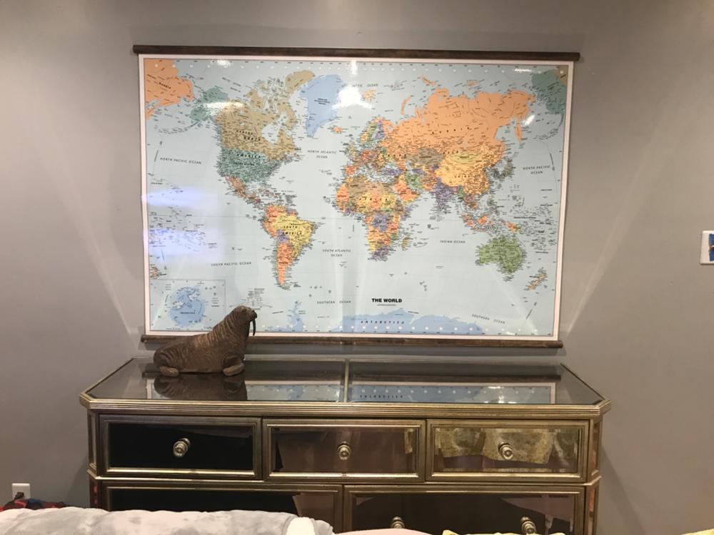 Classic World Wall Map - Customer Photo From Donna Ruberti