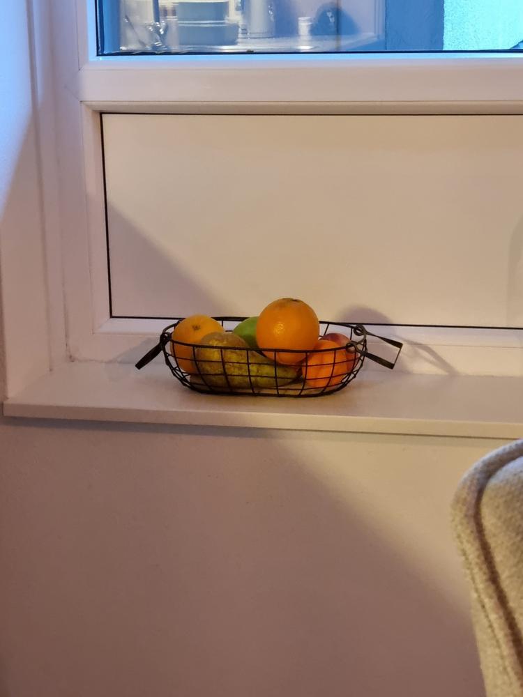 QUVIO Opbergmand / Fruitmand - Ovaal - Staal en hout - Customer Photo From Janine weert