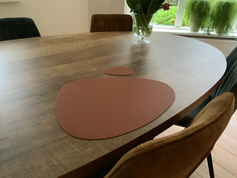Krumble Placemat en onderzetter set - PU Leer - Bruin - Customer Photo From Yvonne de Bree