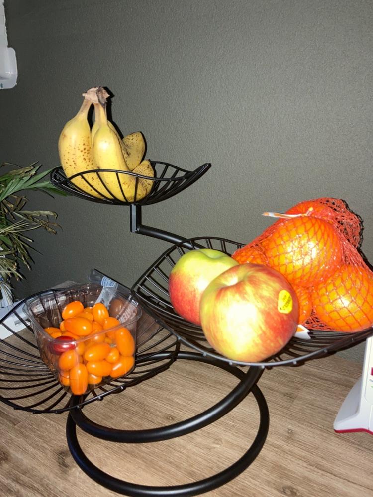 Fruitschaal etagère 3 laags metaal lotusblad-design zwart - HxBxD: 34 x Fruitschaal etagère 3 laags metaal lotusblad-design zwart - HxBxD: 34 x