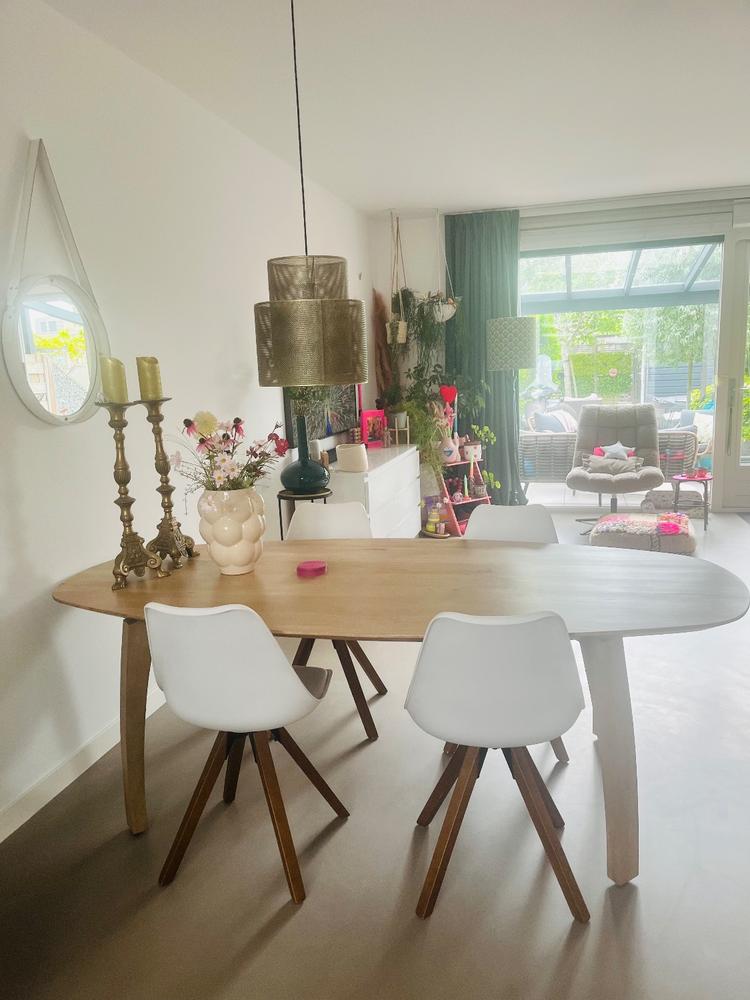 Lewis & Loft Eettafel Luna – FSC®-gecertificeerd mangohout – Deens ovaal – 220 x 110 cm – Naturel - Customer Photo From Mickey Buschman