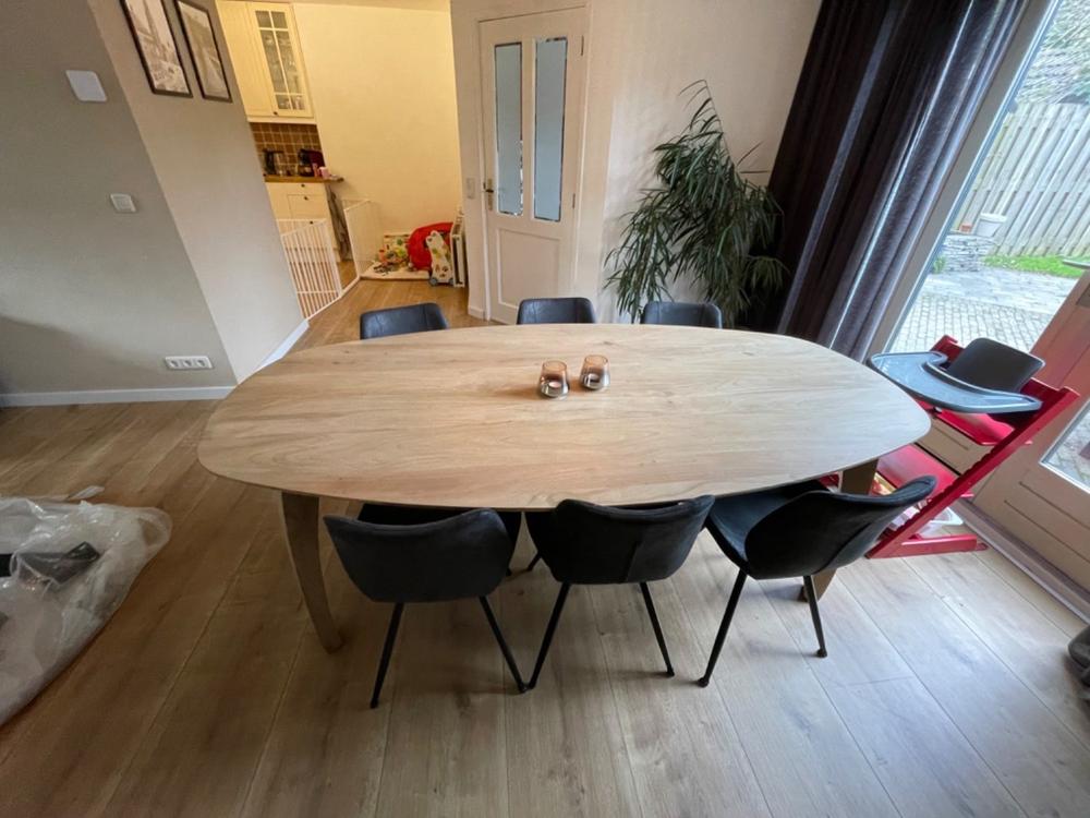 Lewis & Loft Eettafel Luna – FSC®-gecertificeerd mangohout – Deens ovaal – 220 x 110 cm – Naturel - Customer Photo From Petula Horlings