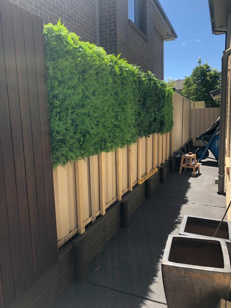 Artificial White Tropics Vertical Garden Wall Panel 1m x 1m UV Stabilised - Customer Photo From Karen Waller