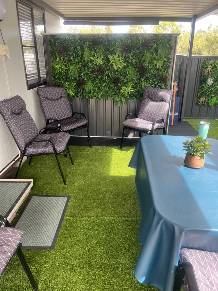 1m x 1m UV Stabilised Coastal Greenery Artificial Vertical Garden Panel - Customer Photo From Leonie Hawthorne
