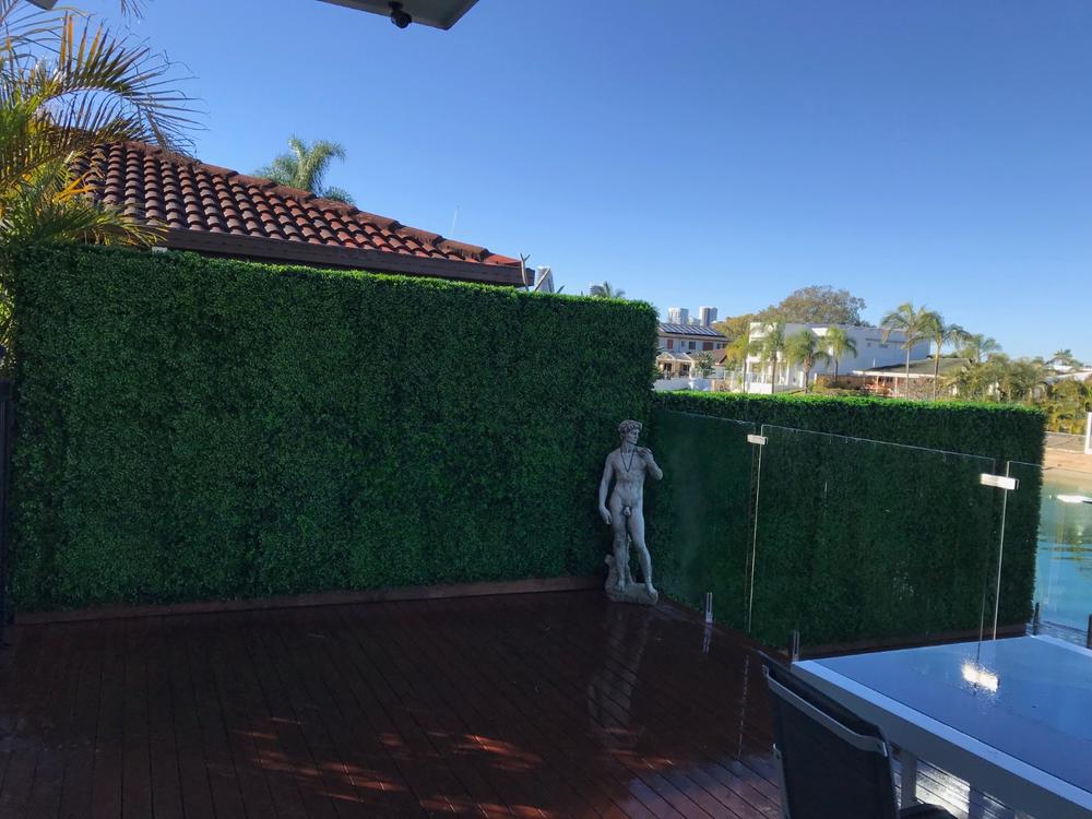 Artificial Deluxe Buxus Hedge Wall Panel 1m x 1m UV Stabilised - Customer Photo From David S.