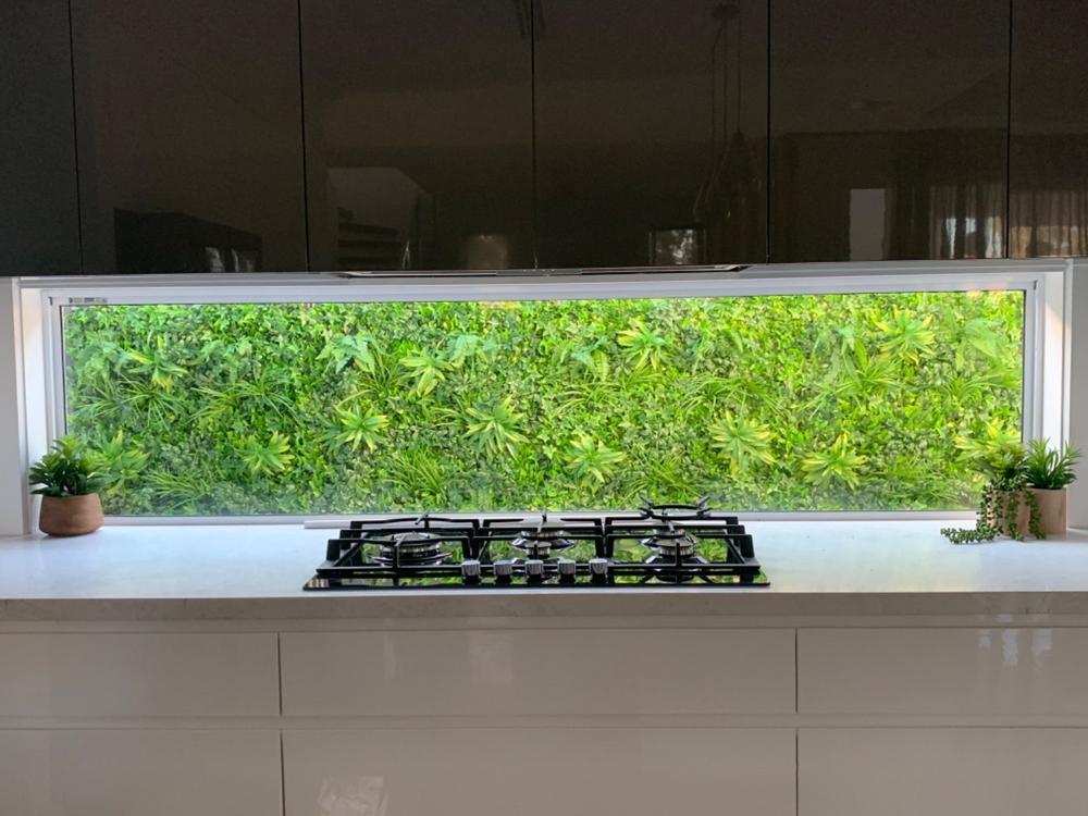 Artificial White Oasis Vertical Garden 1m x 1m Plant Wall Screening Panel UV Protected - Customer Photo From Niketa D.