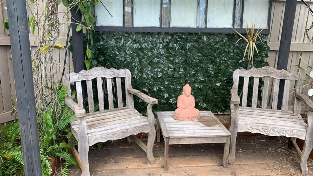 Artificial Ivy Leaf Hedge Screen 3m x 1m Roll Outdoor UV Stabilised - Customer Photo From Marlene D.