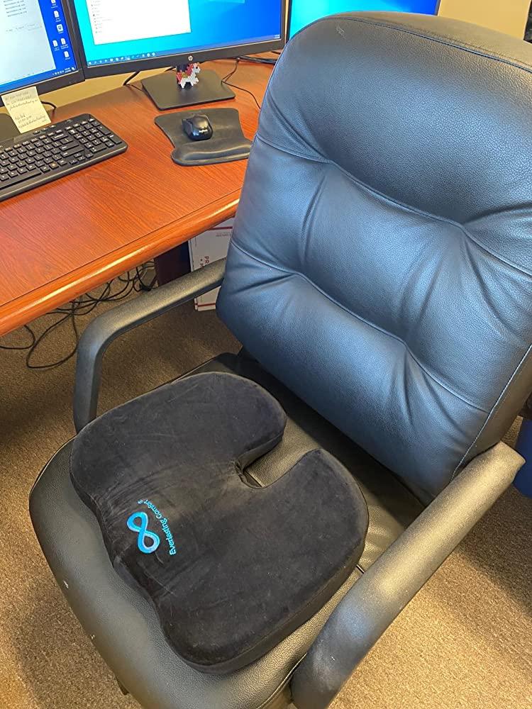 Seat Cushion Memory Foam Coccyx for Office Chair Everlasting Comfort