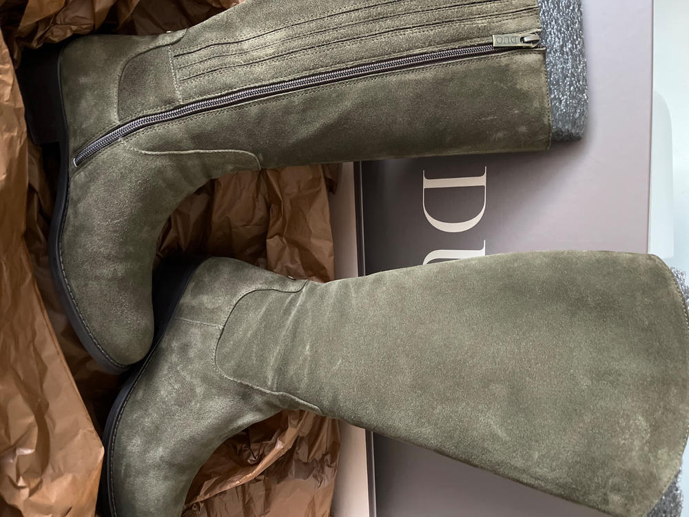 Verity Knee High Boots in Forest Green Suede - Customer Photo From Mo Roe