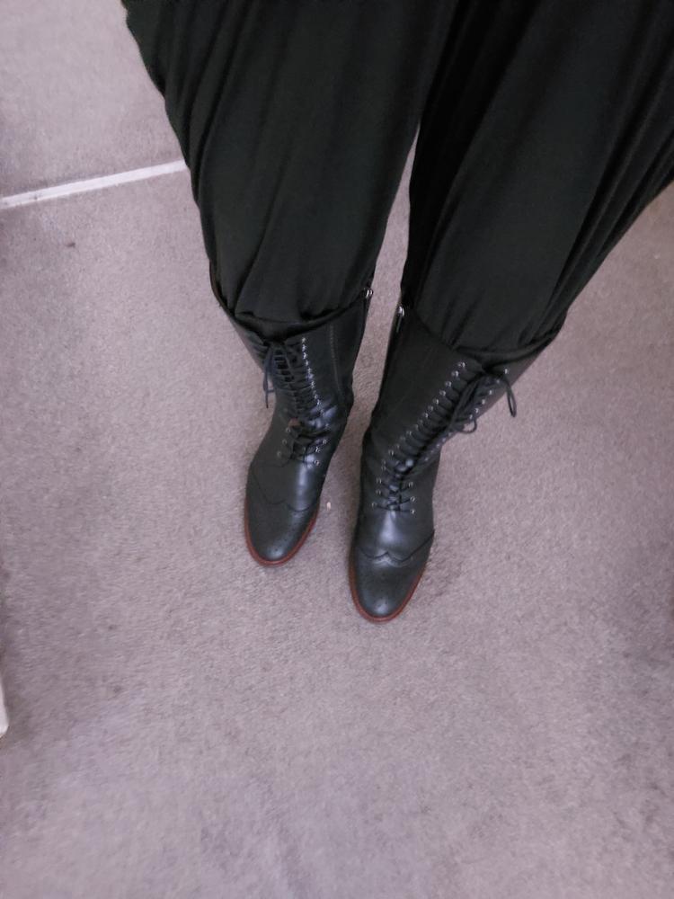 Marvel Knee High Boots in Black Leather - Customer Photo From Jonathan t