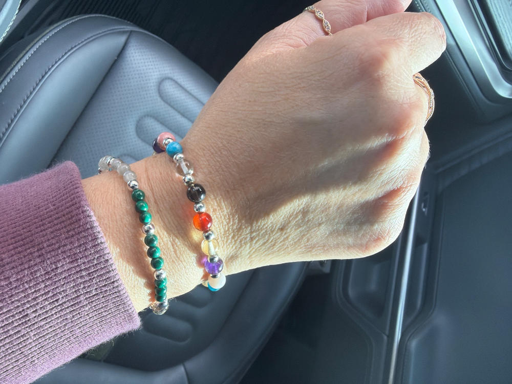 Scorpio Zodiac Sign Crystal Bracelet | Sun, Moon, Rising Signs | 4mm - Small (6.5 Inch) - Customer Photo From Tiffany Green