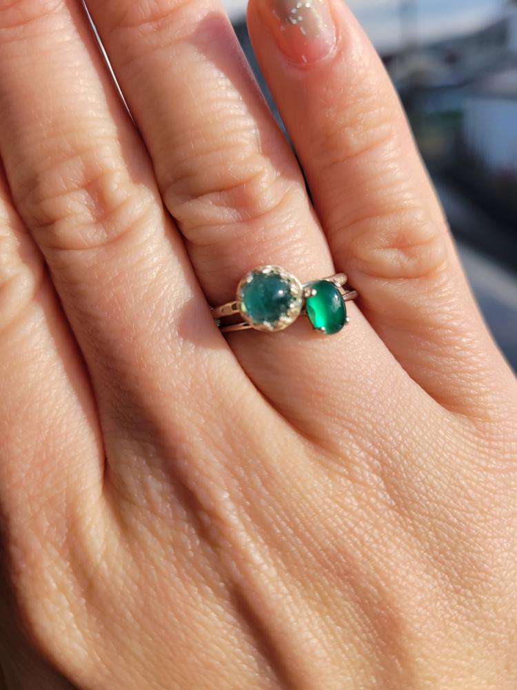 グリーンオニキス　オーバルSリング【Green Onyx/Oval small ring】 - Customer Photo From とんとろ