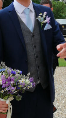 Classic Grey Barleycorn Tweed Waistcoat - Customer Photo From Rupert H.
