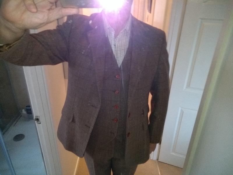 Traditional Brown Estate Herringbone Tweed  3 Piece Suit - Customer Photo From Adrian H.