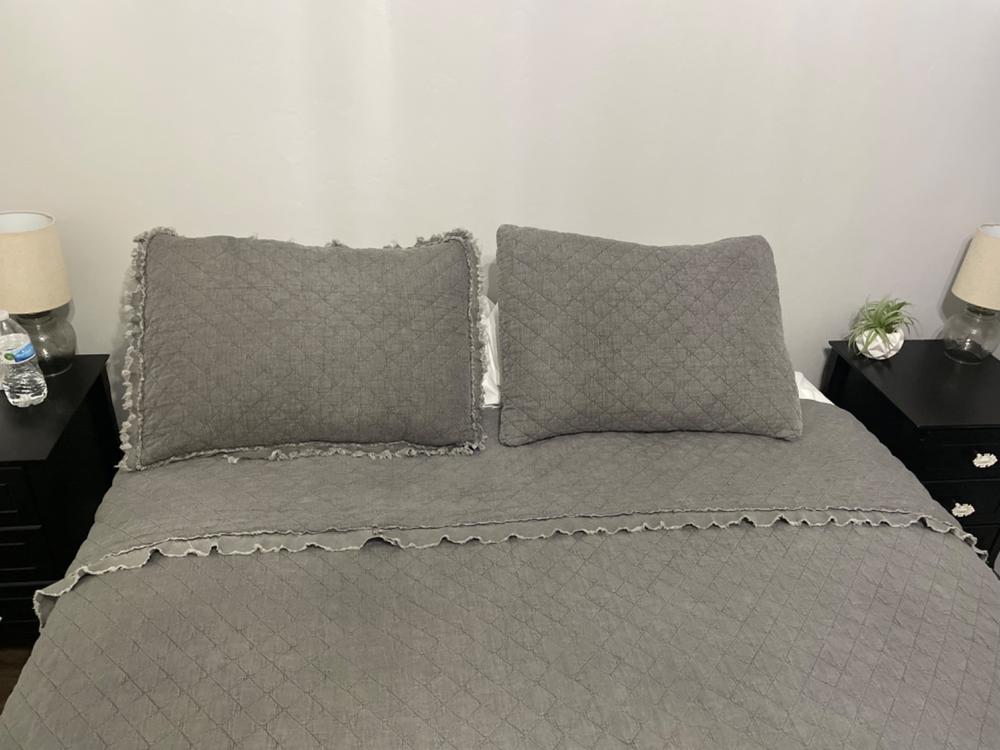Brielle Home Ravi Stone Washed Solid Quilt Set - Customer Photo From Misty Brown