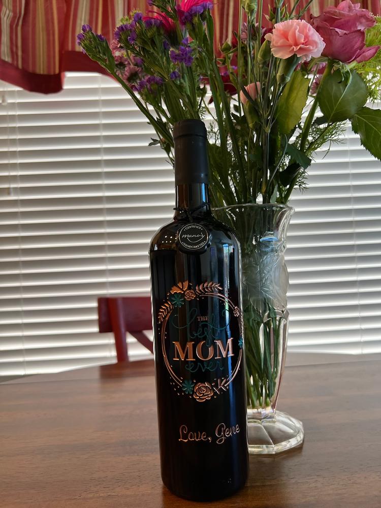 Cheers To You Custom Etched Wine Bottle - Customer Photo From Gene A.