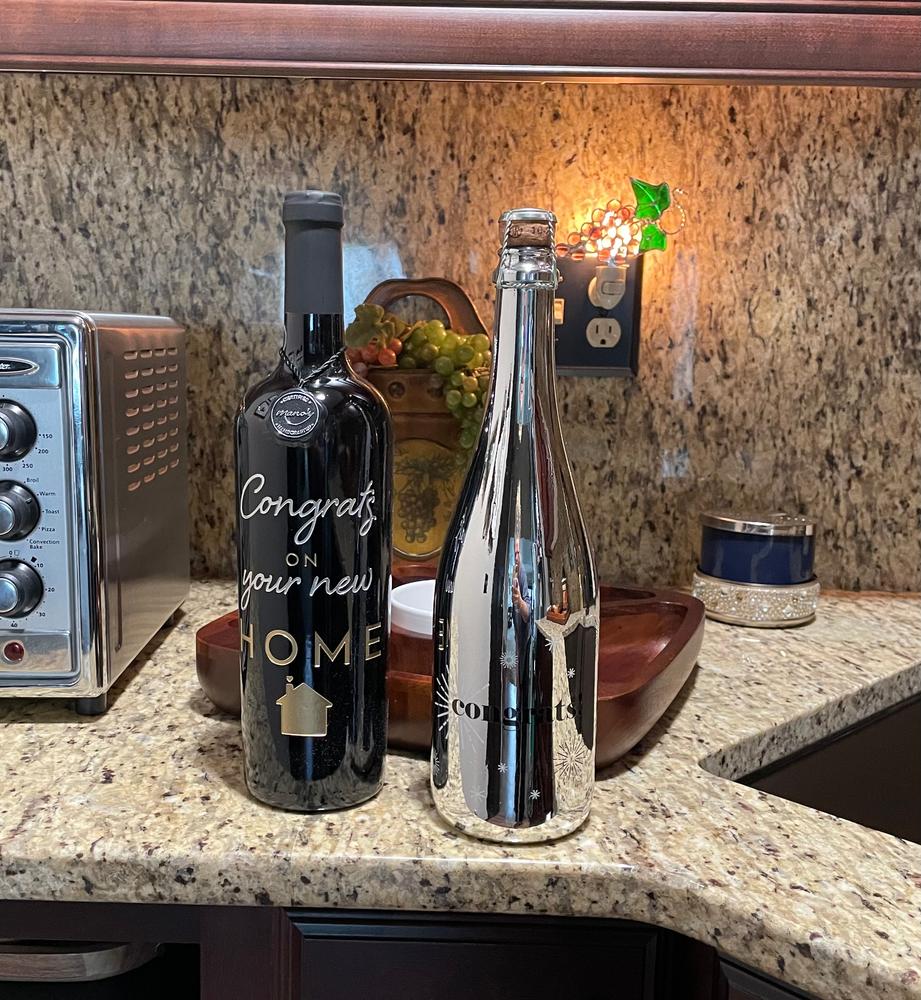 Congrats on Your New Home Etched Wine - Customer Photo From Joy