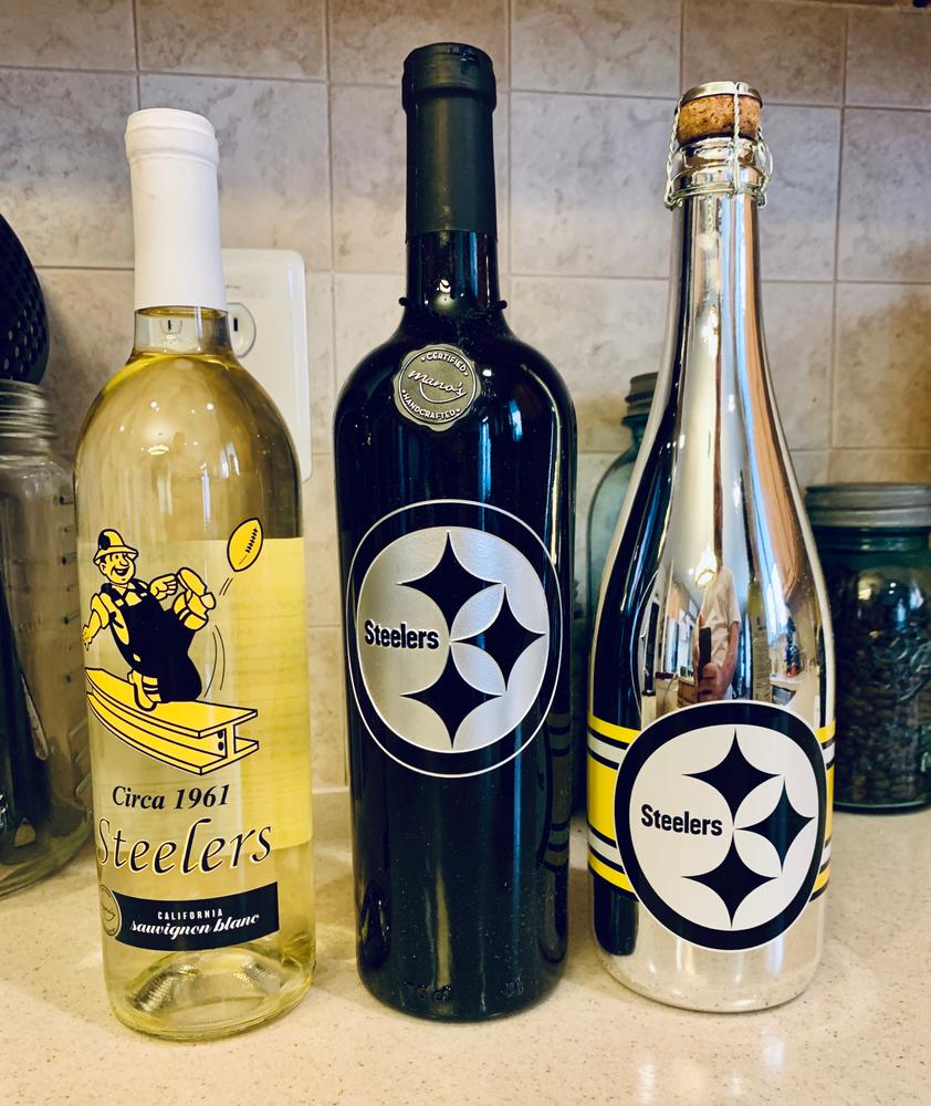 Pittsburgh Steelers Logo Etched Wine - Customer Photo From Don O.
