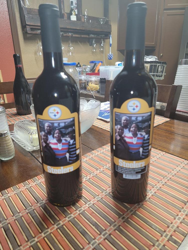 Pittsburgh Steelers Custom Label Wine - Customer Photo From Barbara 