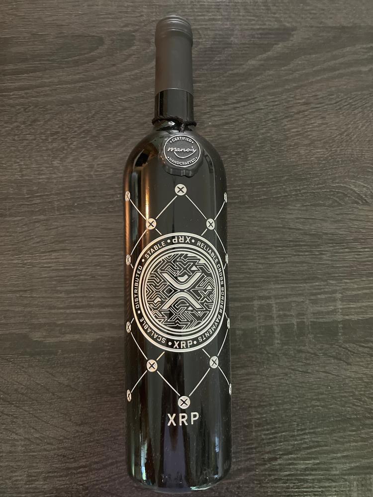 XRP Token Etched Wine - Customer Photo From Hazy O.