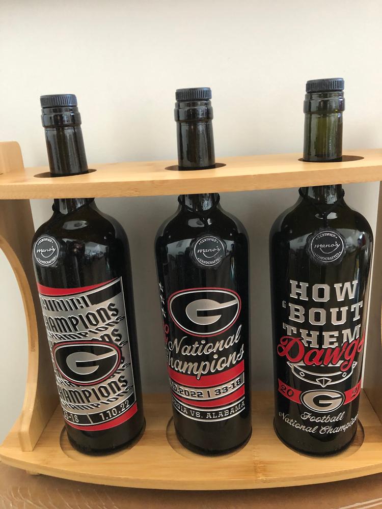 Georgia 2021 National Champions Stars Etched Display Bottle - Customer Photo From UGADAWG
