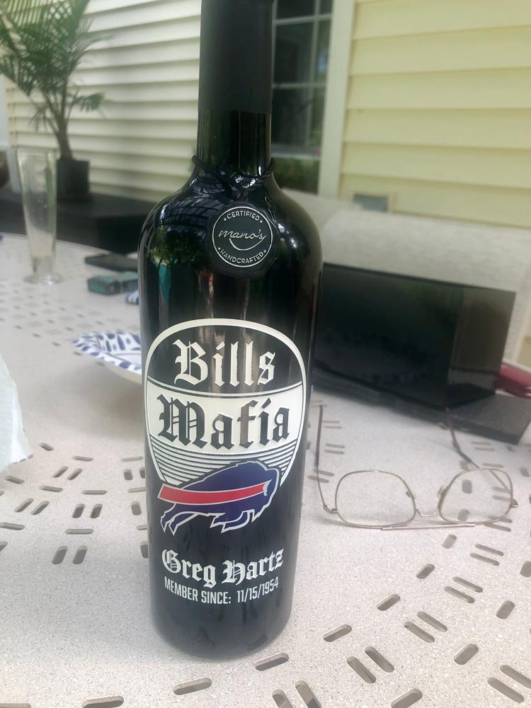 Buffalo Bills Mafia Custom Name Etched Wine - Customer Photo From Melissa H.