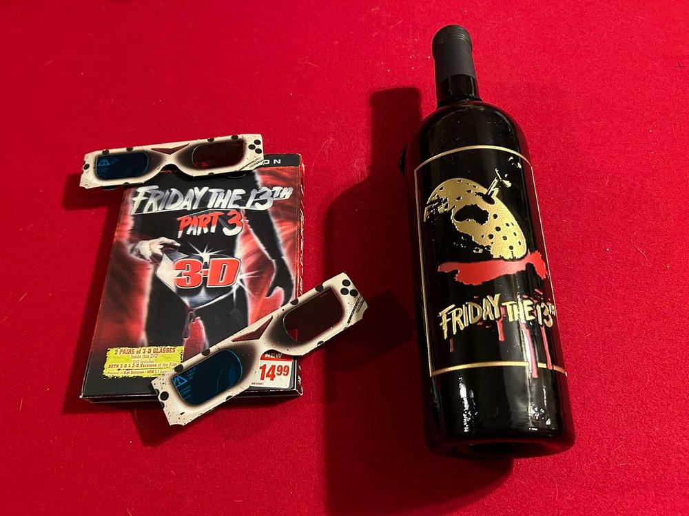 Friday the 13th Poster Etched Wine - Customer Photo From Mark