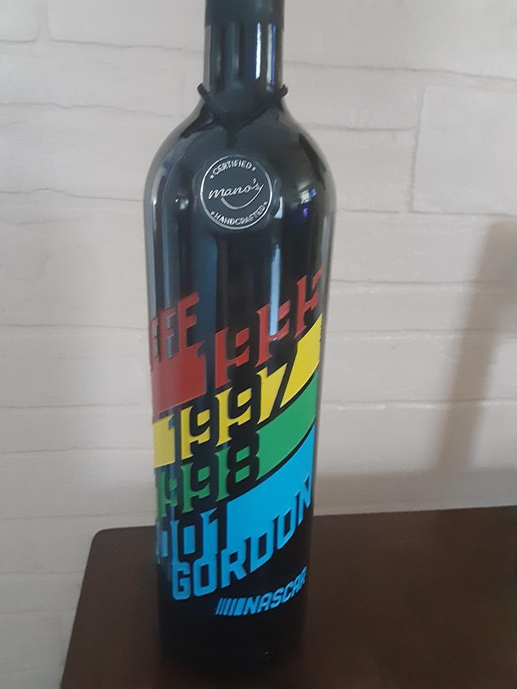 #24 Jeff Gordon Championship Years Etched Wine Bottle - Customer Photo From shannon