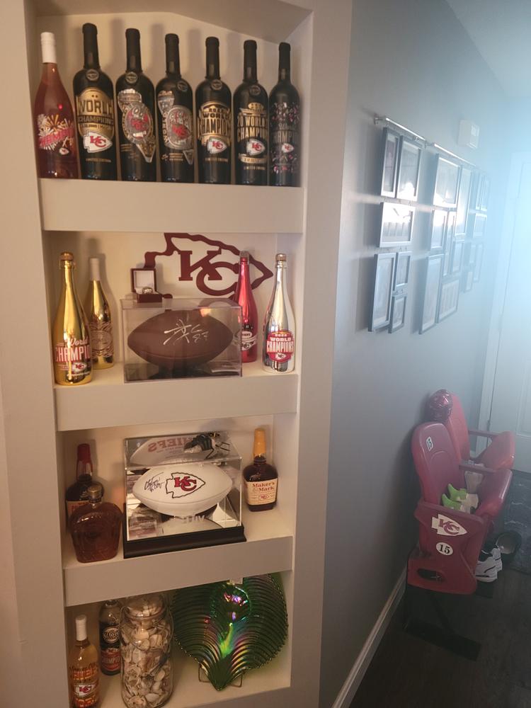 KC Chiefs 3x Champions Metallic Red Bubbly - Customer Photo From Charles P.