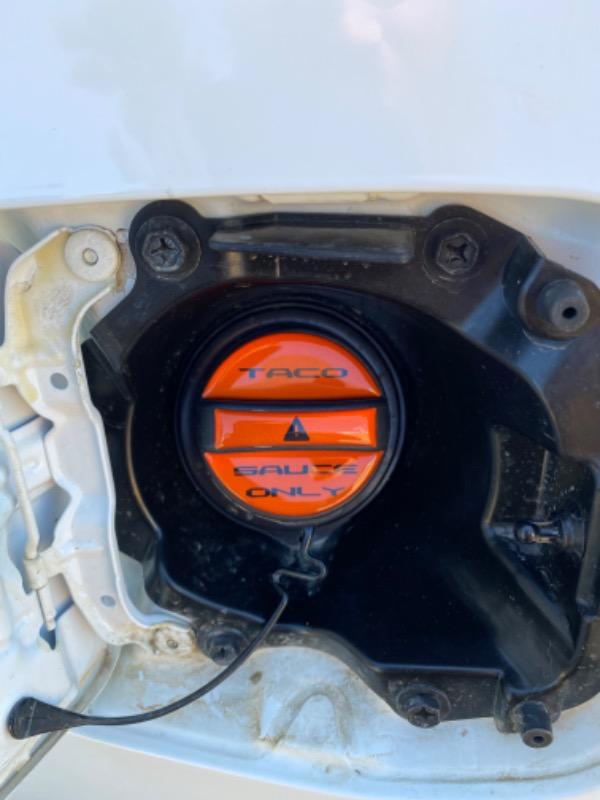 "Taco Sauce Only" Fuel Cap Overlay For Tacoma (2005-2023) - Customer Photo From James R.