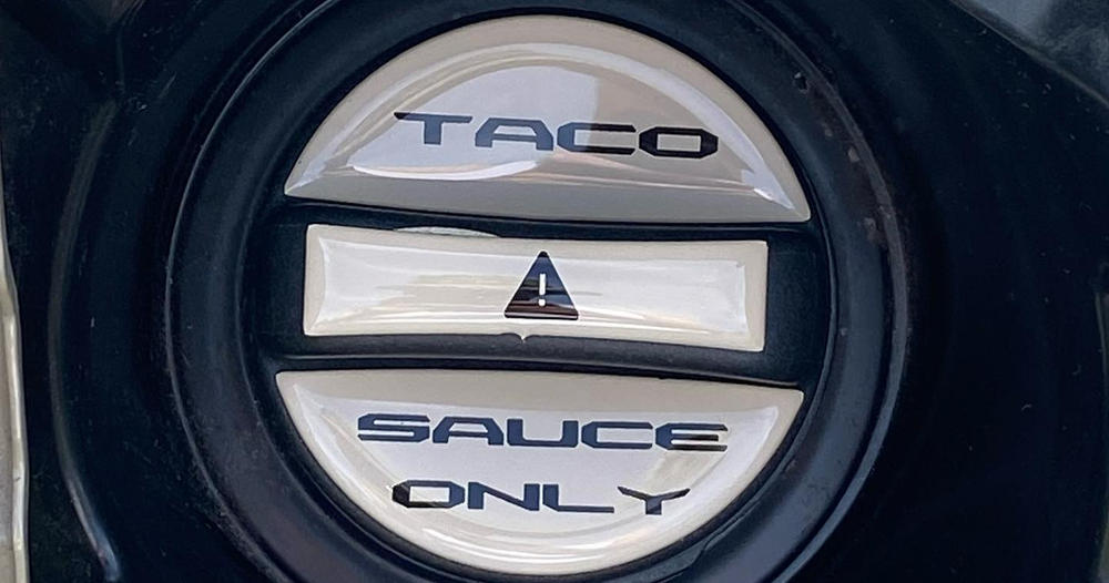 "Taco Sauce Only" Tacoma Fuel Cap Overlay (2005-2022) - Customer Photo From Mark R.