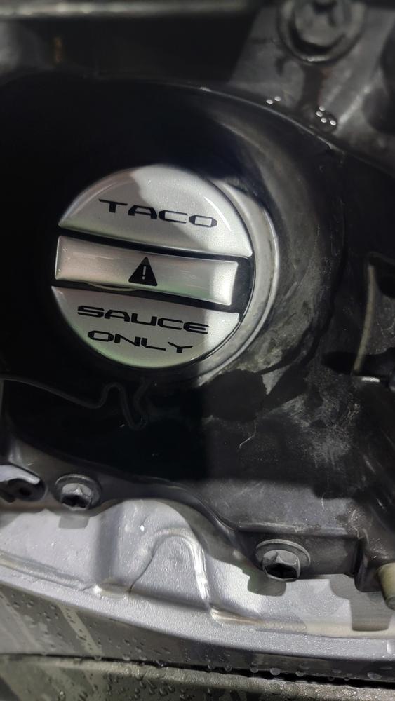 "Taco Sauce Only" Fuel Cap Overlay For Tacoma (2005-2023) - Customer Photo From Julio M.