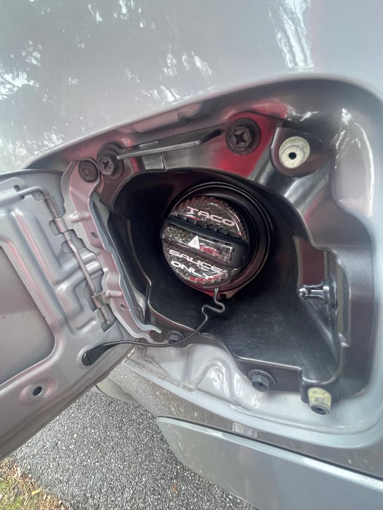 "Taco Sauce Only" Fuel Cap Overlay For Tacoma (2005-2023) - Customer Photo From Kevin