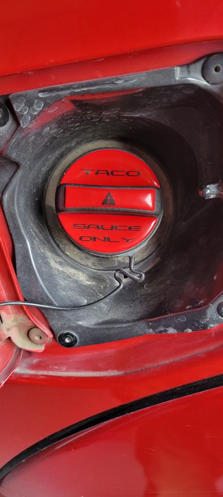 "Taco Sauce Only" Fuel Cap Overlay For Tacoma (2005-2023) - Customer Photo From Ryan L.