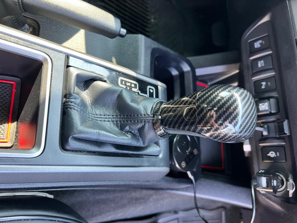 Carbon Fiber Shift Knob Overlay For Tacoma (2016-2023) - Customer Photo From Michael L.