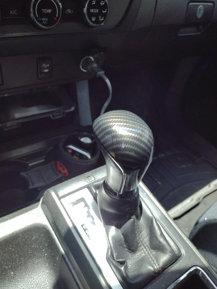 Carbon Fiber Shift Knob Overlay For Tacoma (2016-2023) - Customer Photo From Brian Dacey
